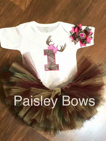 Camo tutu and bow only - Paisley Bows