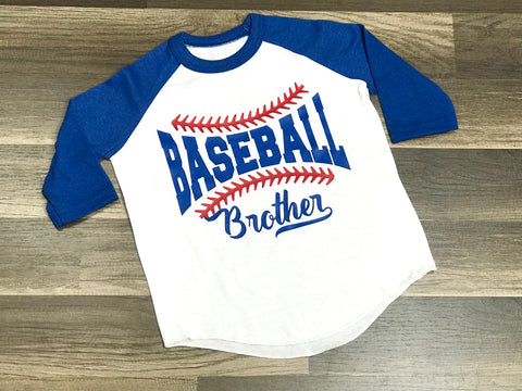 Baseball Brother Raglan Shirt - Paisley Bows