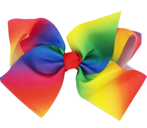 8 Inch Rainbow Hair Bow - Paisley Bows