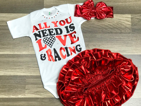 All You Need Is Love And Racing 3pc set - Paisley Bows