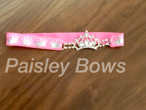 Princess Crown Rhinestone Headband - Paisley Bows