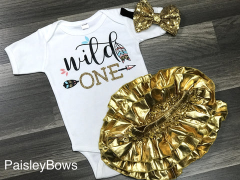 Wild One Birthday Outfit - Paisley Bows