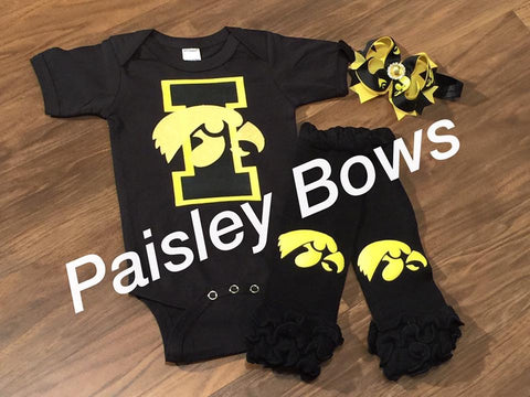 Iowa Football - Paisley Bows