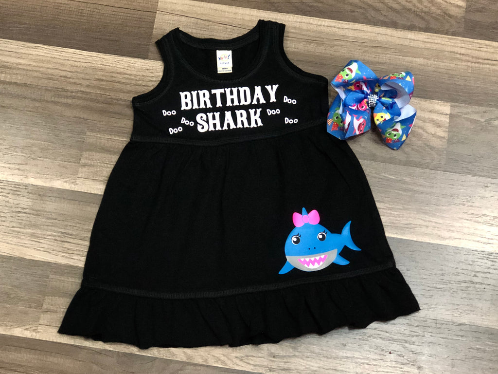 Birthday Shark Dress - Paisley Bows