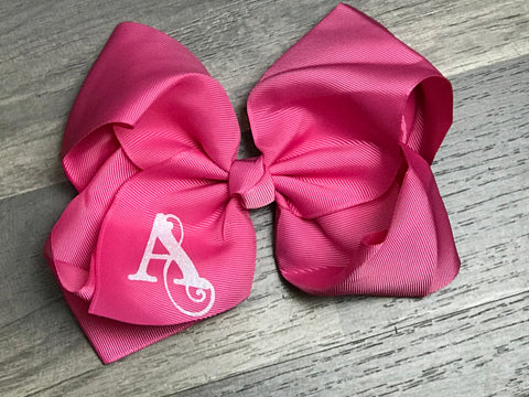 Pink Custom Inital Hair Bow - Paisley Bows