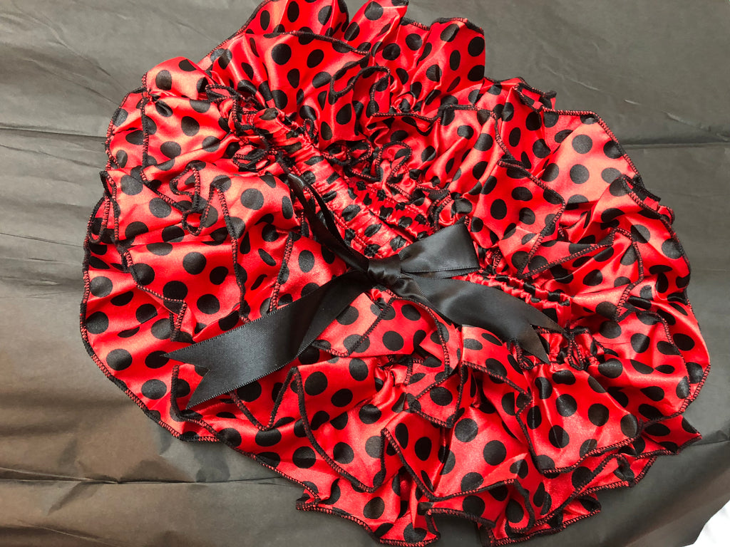 Red and Black Polka Dot Skirted Bloomers - Paisley Bows