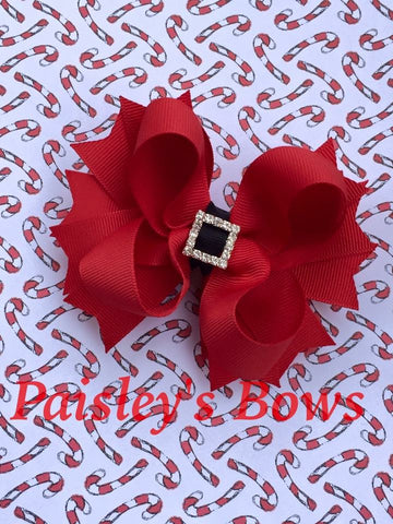 5” Santa Hair Bow - Paisley Bows