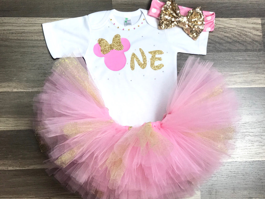Minnie mouse tutu pink and gold online