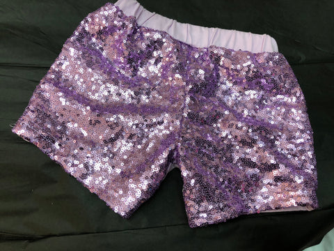 Lavender Sequin Shorts - Paisley Bows