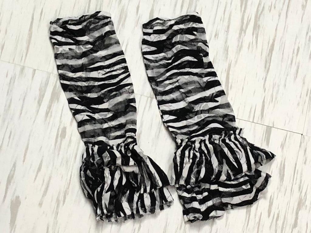 Zebra lace leg warmers - Paisley Bows