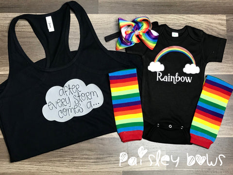 Rainbow Baby Outfit - Paisley Bows
