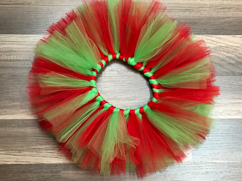 Red and Green Christmas Tutu - Paisley Bows
