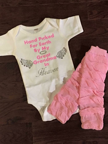 Hand Picked By My Great Grandma In Heaven - Paisley Bows