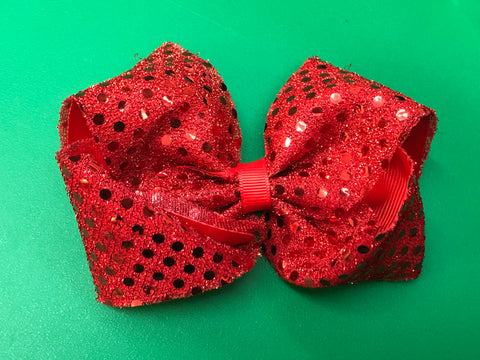 5” Red Sequin Bow - Paisley Bows