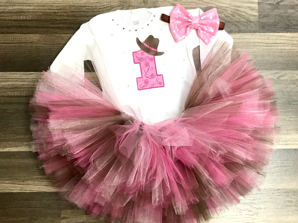 Cowgirl First Birthday Tutu Outfit - Paisley Bows