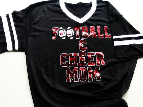 Custom Football and Cheer Mom Jersey Shirt - Paisley Bows