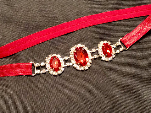 Red Rhinestone Headband - Paisley Bows
