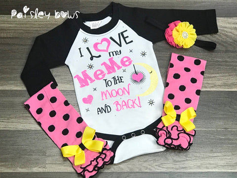 I Love My MeMe To The Moon And Back - Paisley Bows