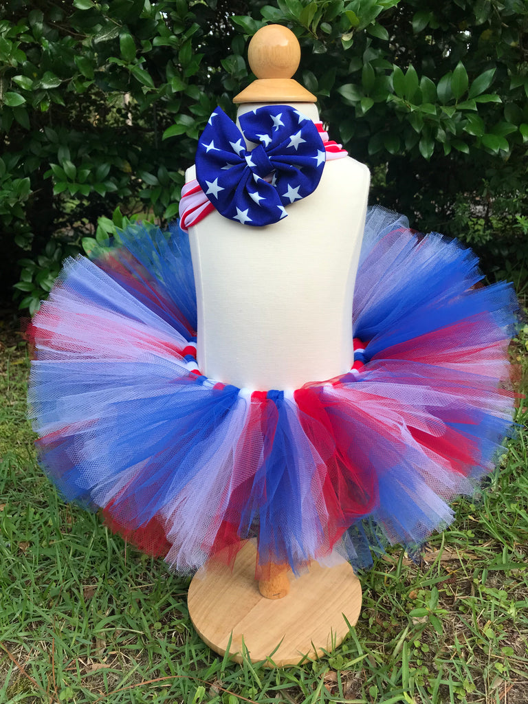 Red, White And Blue Tutu Paisley Bows Red, White And Blue Tutu Paisley Bows