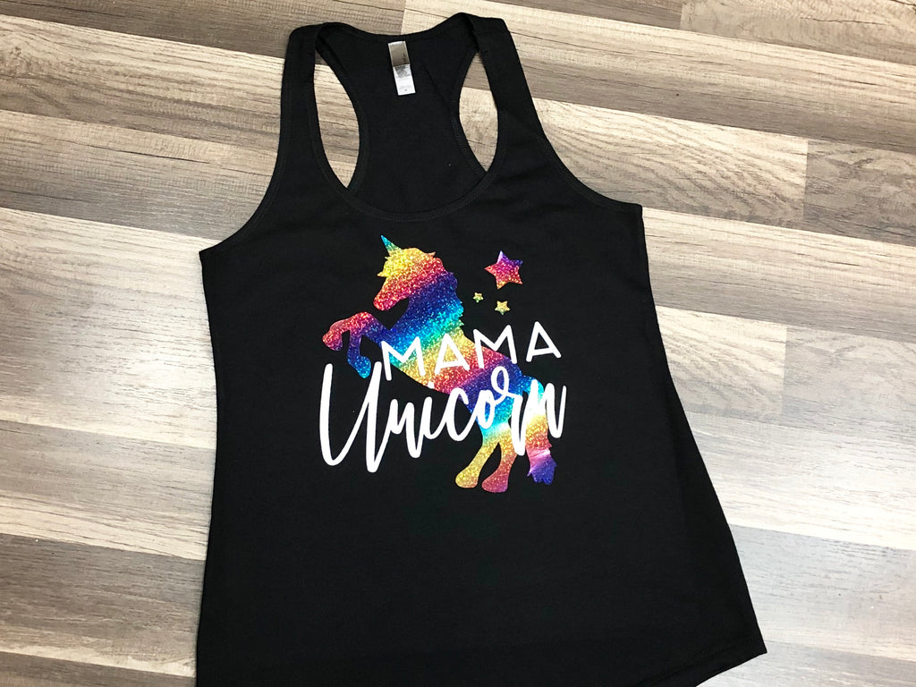 Mama Unicorn Tank Top or T-shirt - Paisley Bows