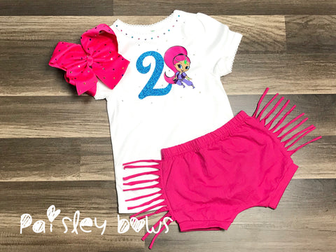 Shimmer And Shine Birthday Outfit - Paisley Bows