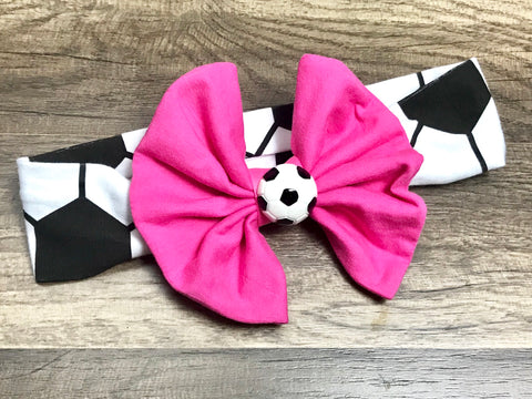 Soccer Big Bow Headband - Paisley Bows