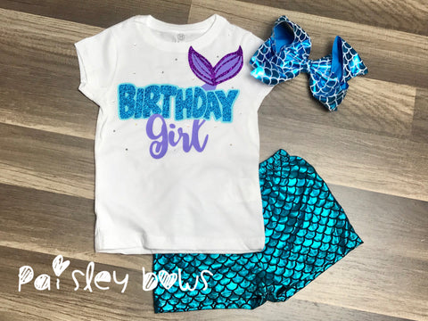 Birthday Girl Mermaid Outfit - Paisley Bows