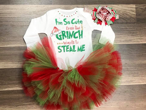 I’m So Cute Even The Grinch Wants To Steal Me - Paisley Bows