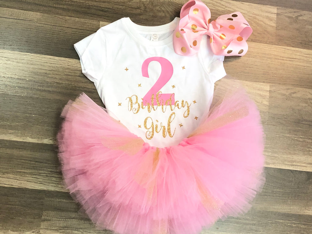 Pink And Gold 2nd Birthday Gir - Paisley Bows