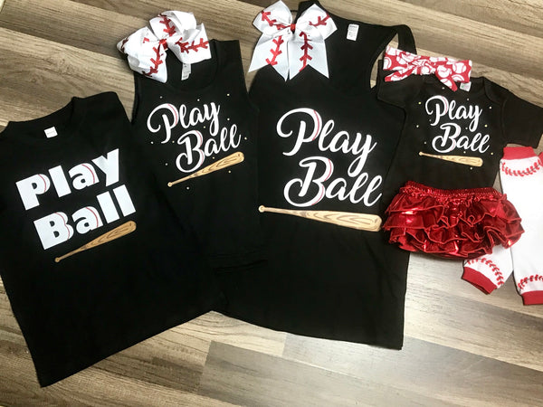 Women’s Play Ball Tank Top Or T-shirt - Paisley Bows