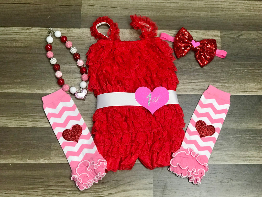 First Valentine’s Day Romper - Paisley Bows