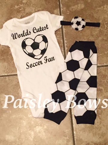Worlds Cutest Soccer Fan - Paisley Bows