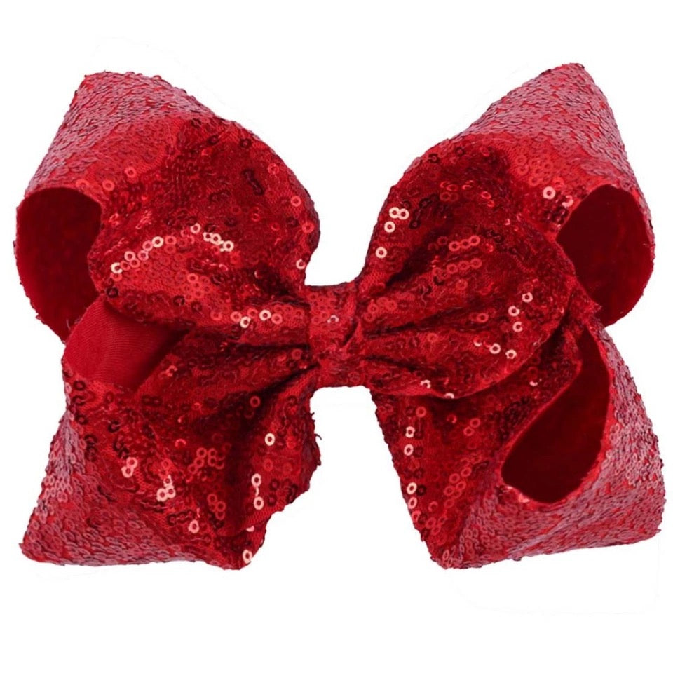 Red Sequin Hair Bow - Paisley Bows