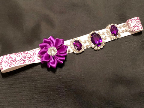 Royal Purple Rhonestone Headband - Paisley Bows
