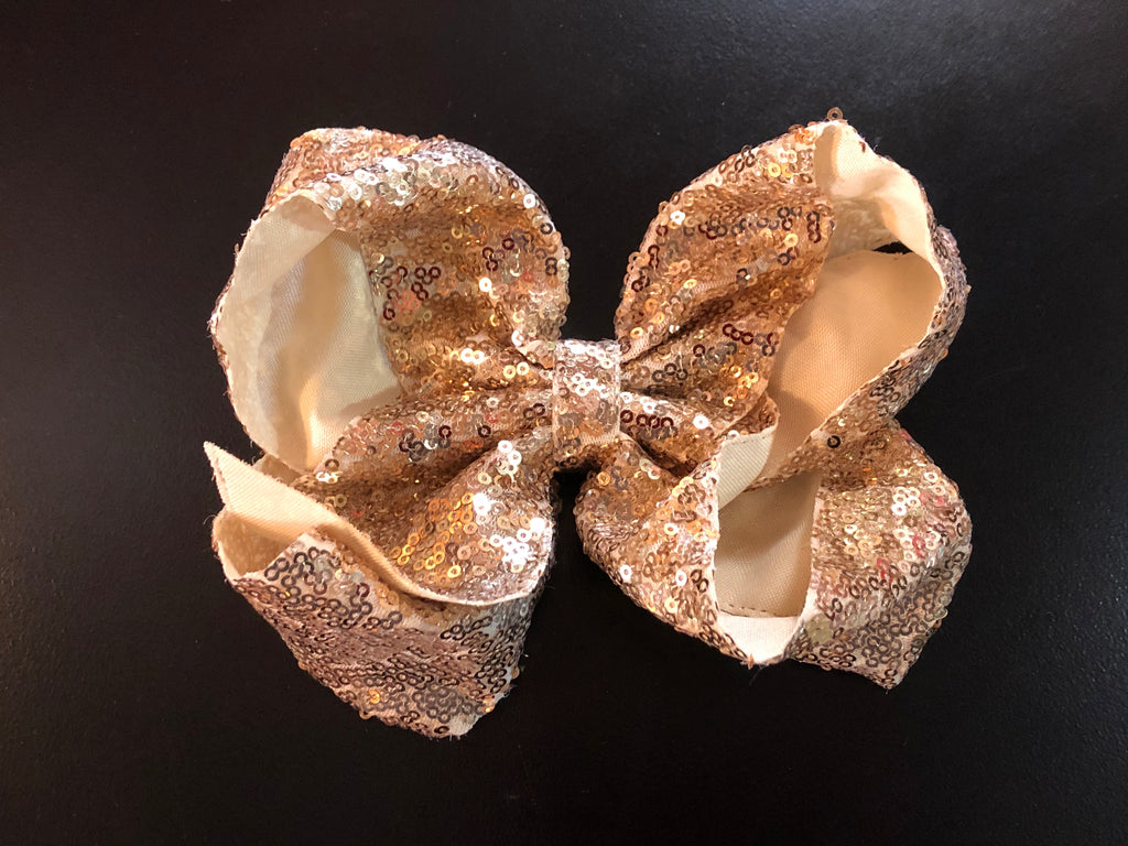 Gold Sequin Hair Bow - Paisley Bows