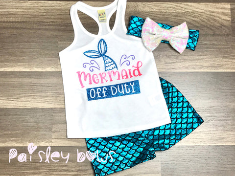 Mermaid Off Duty - Paisley Bows