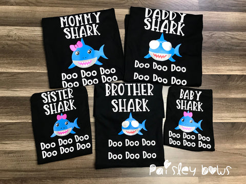 Shark Family Shirts - Paisley Bows