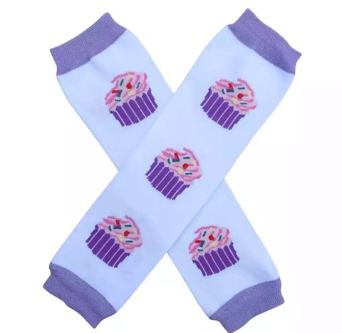 Pink And Lavender Cupcake Leg Warmers - Paisley Bows