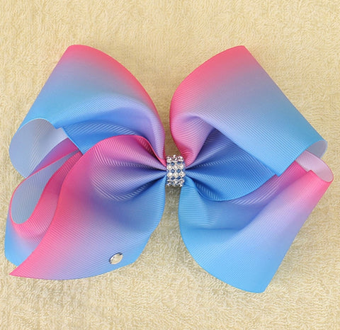 Pink And Blue Ombré Bow - Paisley Bows