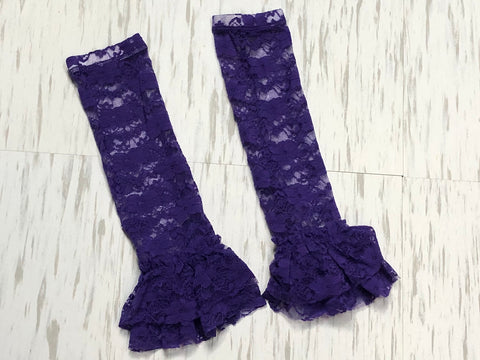 Purple lace leg warmers - Paisley Bows