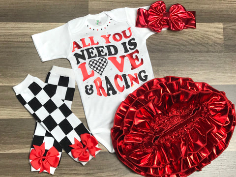 All You Need Is Love And Racing 4pc set - Paisley Bows