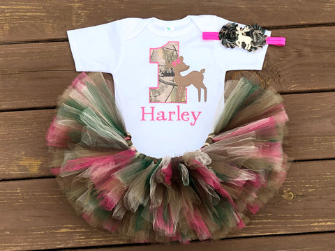 Camo Birthday Tutu Outfit - Paisley Bows