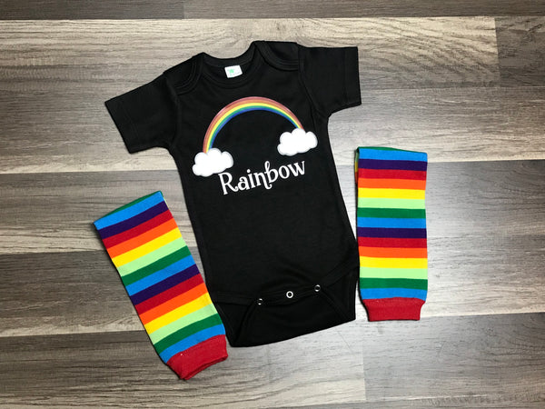 Rainbow Baby Outfit - Paisley Bows