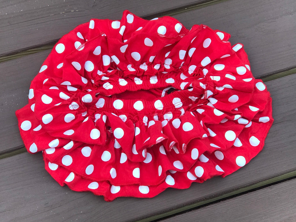 Red Polka Dot Skirted Bloomers - Paisley Bows