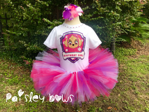 Paw Patrol Birthday Tutu Outfit - Paisley Bows