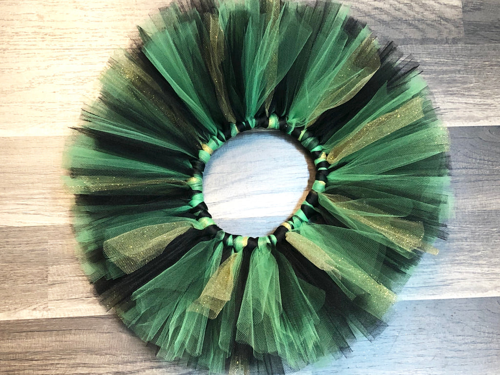 Green, Black And Gold Tutu - Paisley Bows