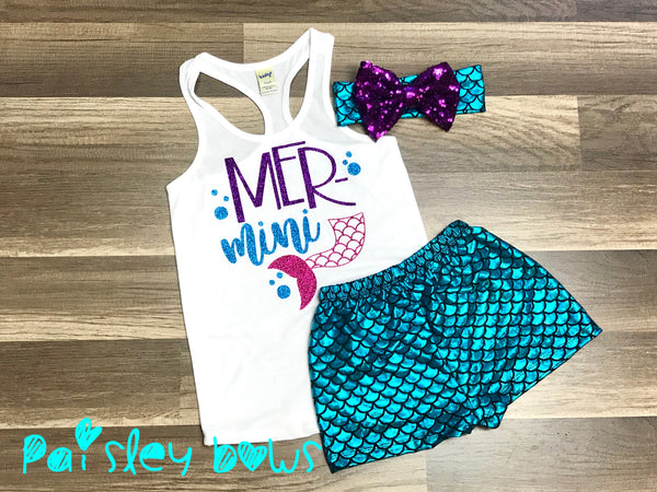 Mer-Mini Outfit - Paisley Bows