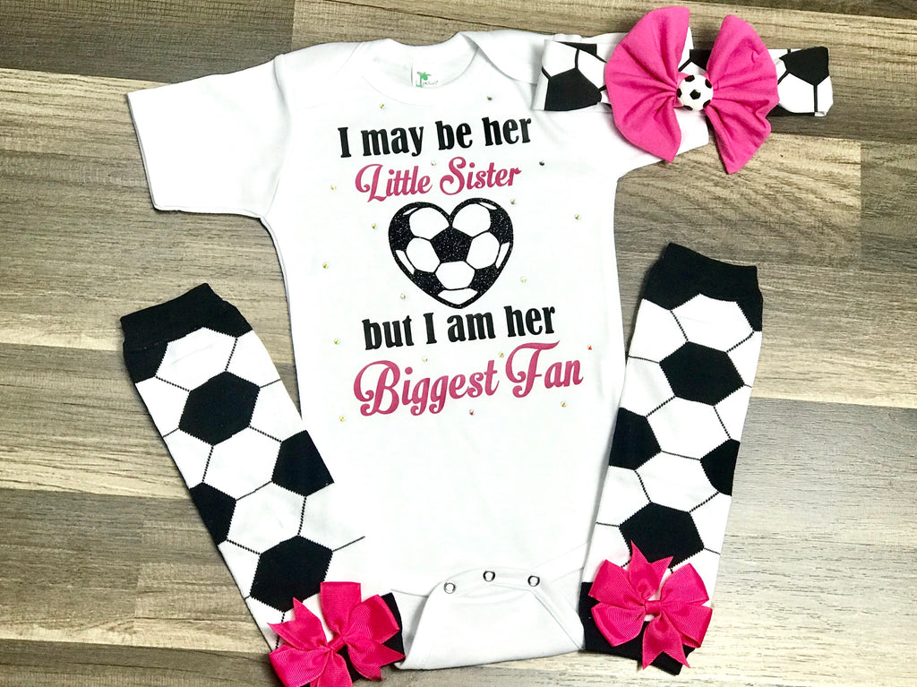 I May Be Her Little Sister Soccer - Paisley Bows