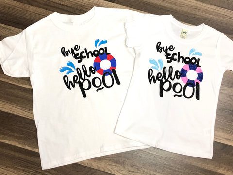 Bye School Hello Pool - Paisley Bows