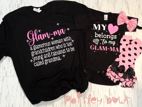 My Heart Belongs To Glam-ma - Paisley Bows